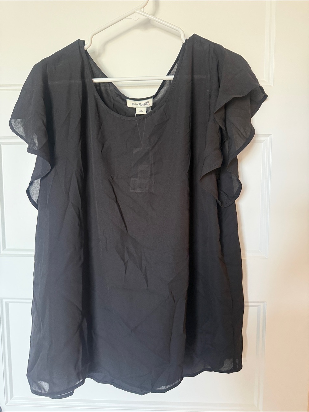Maeve Black Flutter Sleeve Blouse